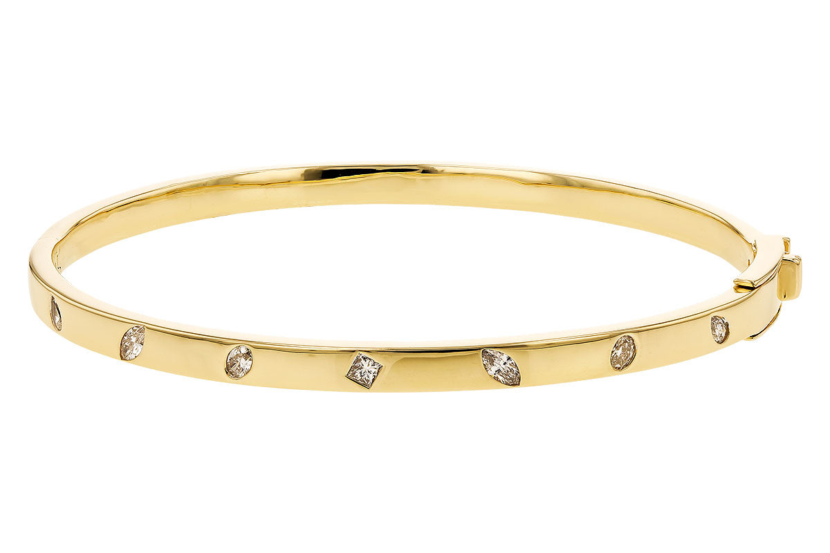 Allison Kaufman Diamond Bangle Bracelet in 14K Yellow Gold, 0.35 ctw, alternate view