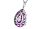 Allison Kaufman Amethyst & Diamond Necklace in 14K White Gold, 2.05 ctw, alternate view
