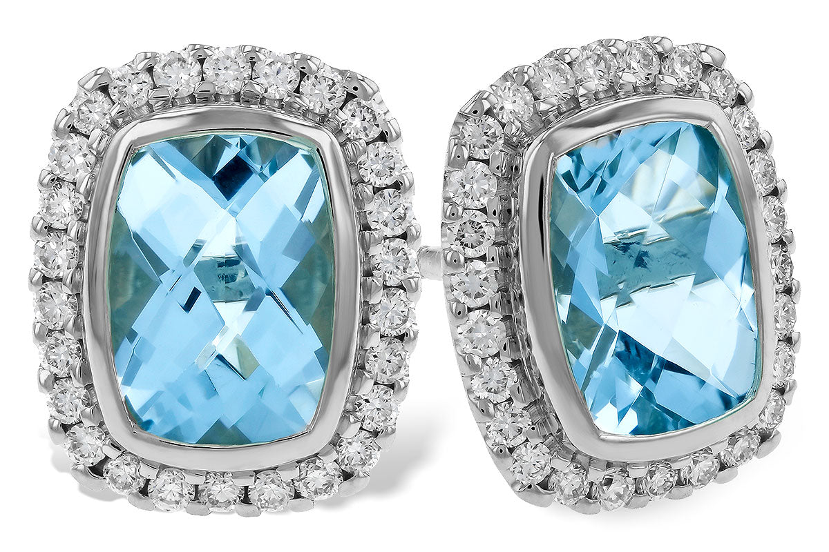 Allison Kaufman Aquamarine & Diamond Earrings in 14K White Gold, 1.76 ctw