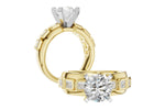 Allison Kaufman Fancy-Cut Diamond Engagement Ring Semi-Mount in 14K Yellow Gold, 0.50 ctw, alternate view