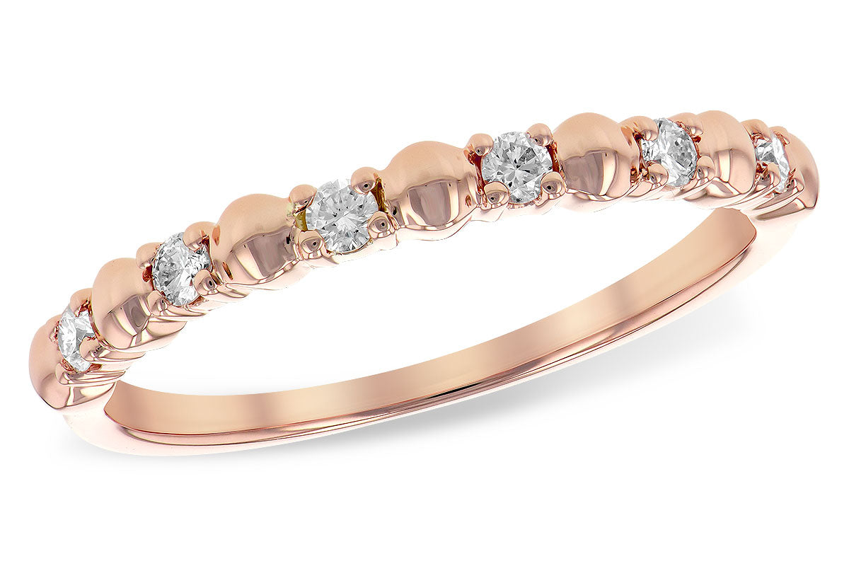 Allison Kaufman Diamond Wedding Band in 14K Rose Gold, 0.15 ctw (W2309)