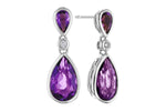 Allison Kaufman Amethyst & Diamond Earrings in 14K White Gold, 2.84 ctw