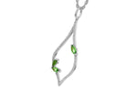 Allison Kaufman Green Garnet & Diamond Necklace in 14K White Gold, 0.55 ctw (N8162), alternate view