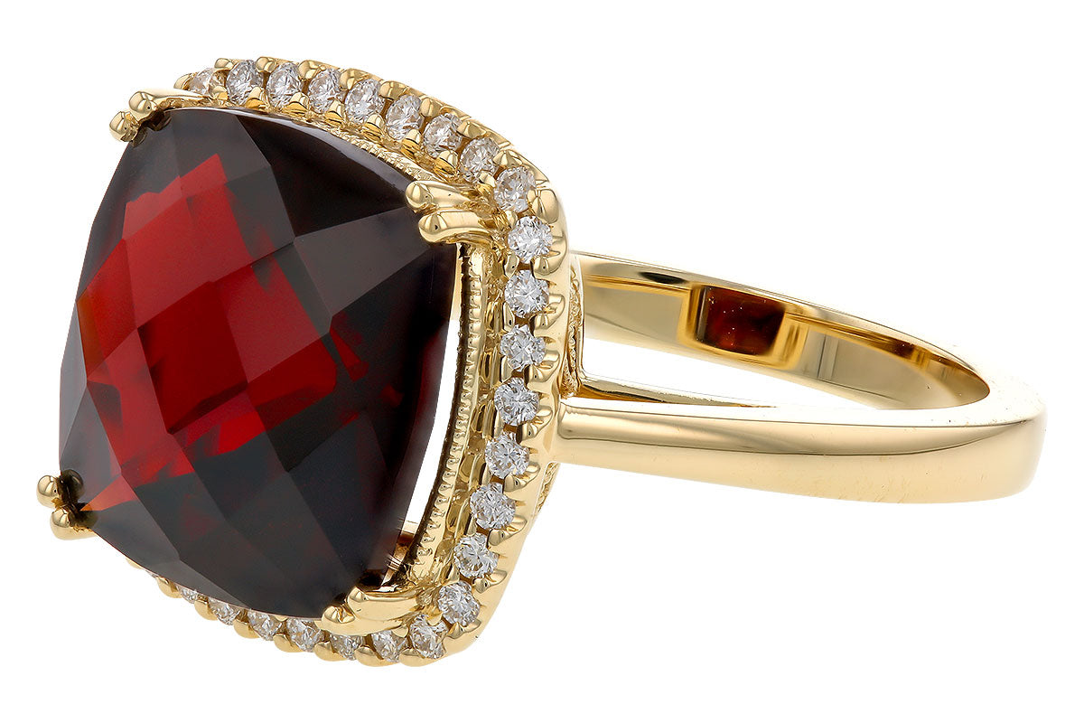 Allison Kaufman Garnet & Diamond Ring in 14K Yellow Gold, 9.50 ctw, alternate view