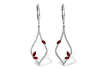 Allison Kaufman Ruby & Diamond Earrings in 14K White Gold, 0.95 ctw