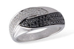 Allison Kaufman Black Diamond Wedding Band in 14K White Gold, 0.57 ctw