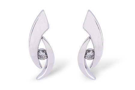 Allison Kaufman Diamond Earrings in 14K White Gold, 0.14 ctw (E1370)