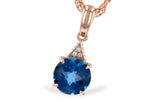 Allison Kaufman London Blue Topaz & Diamond Necklace in 14K Rose Gold, 1.61 ctw