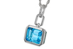 Allison Kaufman Blue Topaz & Diamond Necklace in 14K White Gold, 3.30 ctw, alternate view