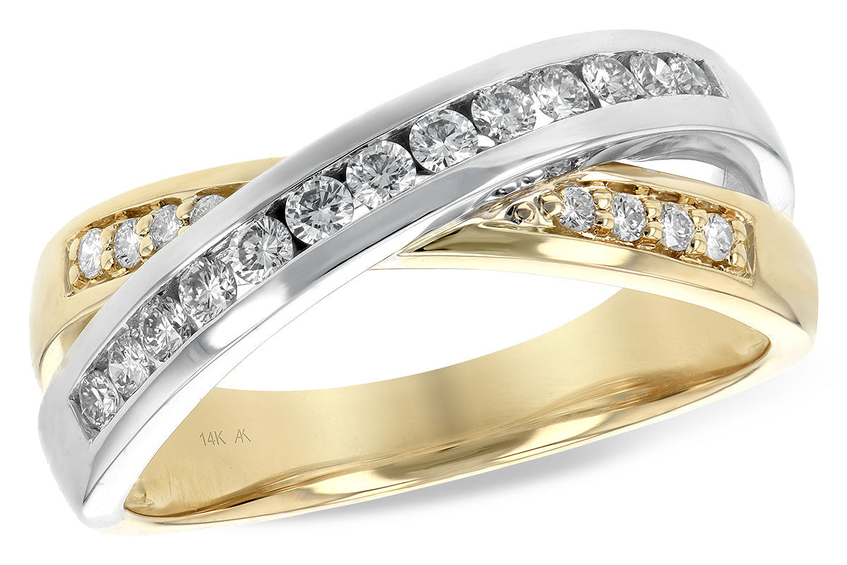 Allison Kaufman Diamond Wedding Band in 14K Yellow & White Gold, 0.32 ctw (W2226)