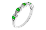 Allison Kaufman Emerald & Diamond Wedding Band in 14K White Gold, 0.27 ctw, alternate view