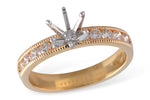 Allison Kaufman Diamond Engagement Ring Semi-Mount in 14K Yellow Gold, 0.45 ctw
