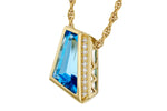 Allison Kaufman Blue Topaz & Diamond Necklace in 14K Yellow Gold, 2.46 ctw