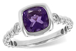 Allison Kaufman Amethyst & Diamond Ring in 14K White Gold, 1.18 ctw
