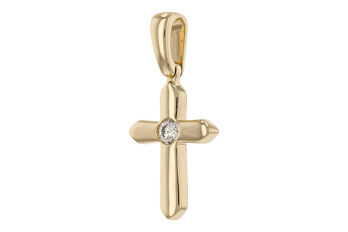 Allison Kaufman Diamond Pendant in 14K Yellow Gold, 0.05 ctw (P6539), alternate view