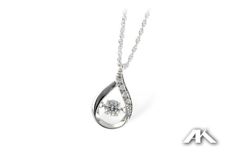 Allison Kaufman Diamond Necklace in 14K White Gold, 0.19 ctw (N7732)