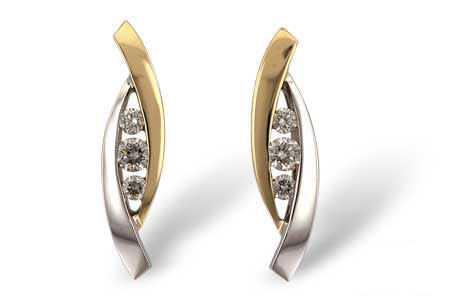 Allison Kaufman Diamond Earrings in 14K Yellow & White Gold, 0.27 ctw