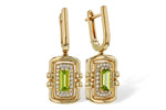 Allison Kaufman Peridot & Diamond Earrings in 14K Yellow Gold, 0.88 ctw