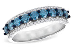 Allison Kaufman Blue Diamond Wedding Band in 14K White Gold, 1.00 ctw