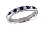 Allison Kaufman Sapphire & Diamond Wedding Band in 14K White Gold, 0.38 ctw