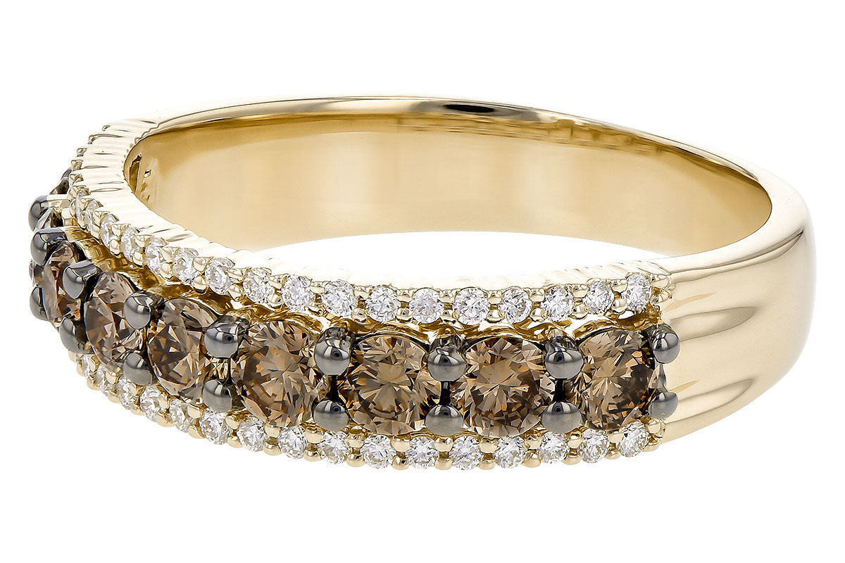 Allison Kaufman Brown Diamond Wedding Band in 14K Yellow Gold, 1.00 ctw, alternate view