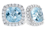 Allison Kaufman Aquamarine & Diamond Earrings in 14K White Gold, 1.78 ctw