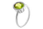 Allison Kaufman Peridot & Diamond Ring in 14K White Gold, 1.75 ctw, alternate view