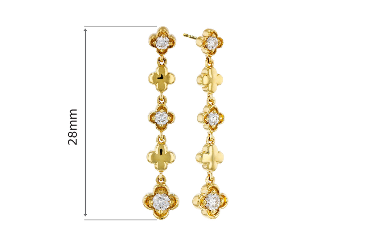 Allison Kaufman Diamond Earrings in 14K Yellow Gold, 0.25 ctw (E2421), alternate view