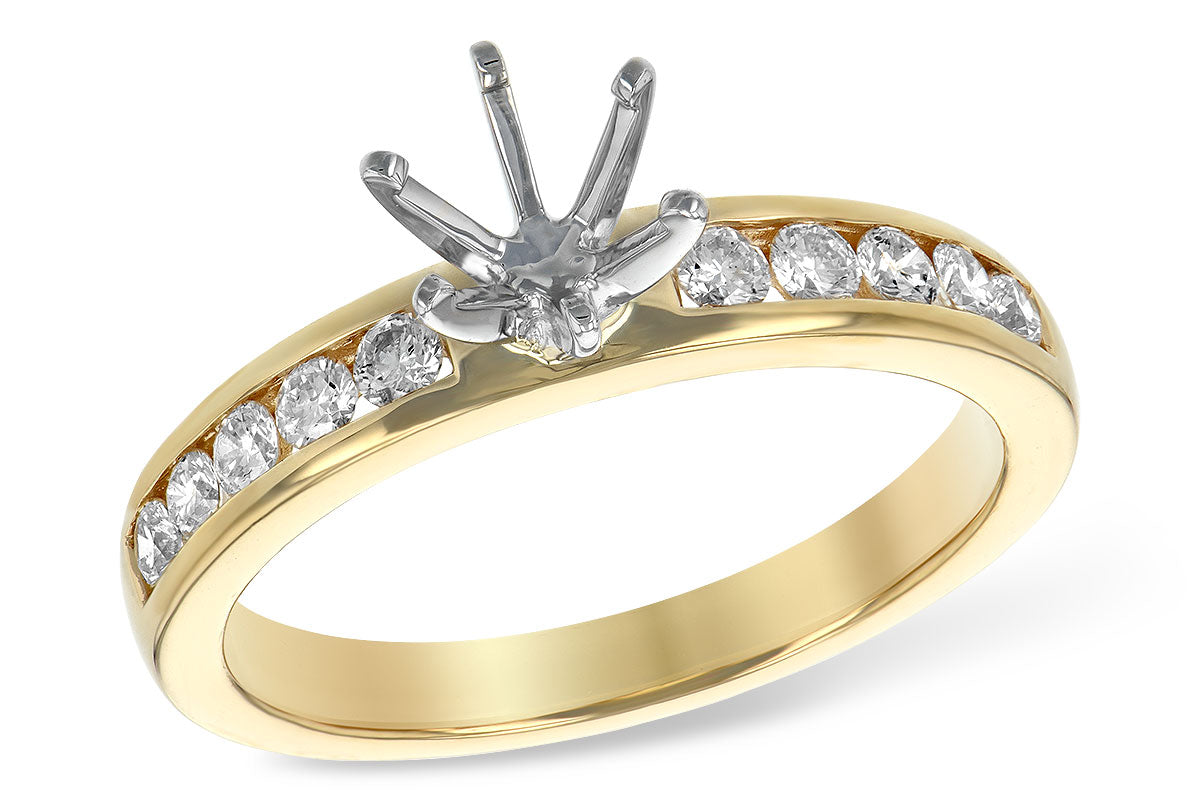 Allison Kaufman Diamond Engagement Ring Semi-Mount in 14K Yellow Gold, 0.41 ctw (LR828-41)