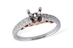 Allison Kaufman Diamond Engagement Ring Semi-Mount in 14K Two-Tone Gold, 0.32 ctw