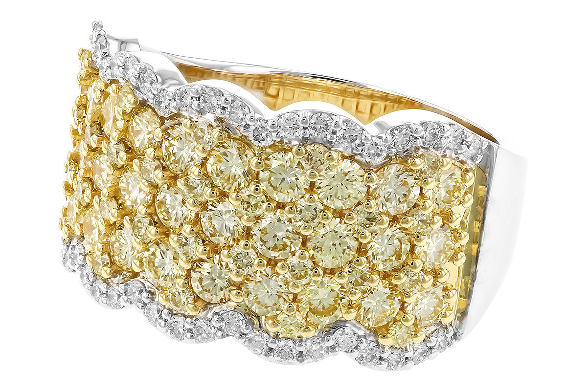 Allison Kaufman Yellow Diamond Wedding Band in 14K Yellow & White Gold, 2.20 ctw, alternate view