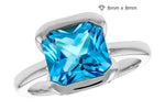 Allison Kaufman Blue Topaz Ring in 14K White Gold, 3.50 ctw, alternate view