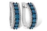 Allison Kaufman Blue Diamond Earrings in 14K White Gold, 1.46 ctw