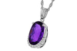 Allison Kaufman Amethyst & Diamond Necklace in 14K White Gold, 2.76 ctw, alternate view