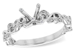Allison Kaufman Diamond Engagement Ring Semi-Mount in 14K White Gold, 0.04 ctw