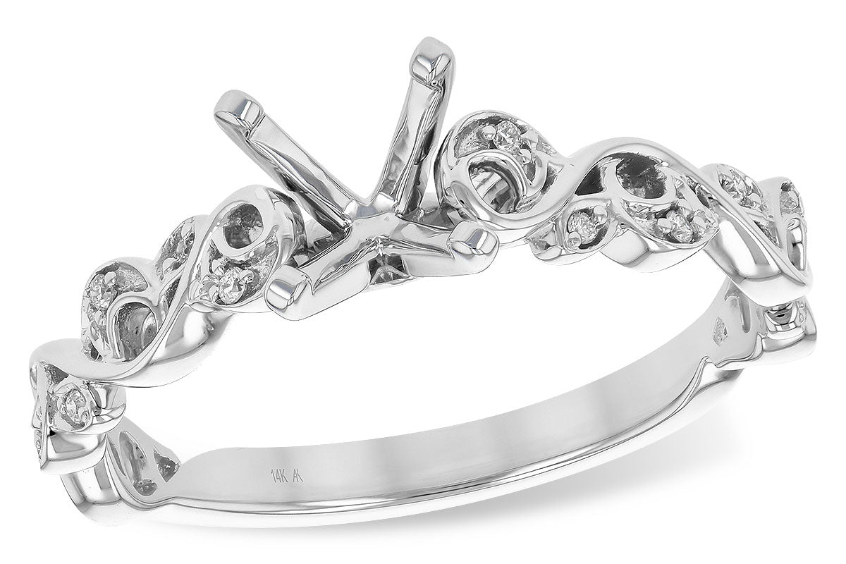 Allison Kaufman Diamond Engagement Ring Semi-Mount in 14K White Gold, 0.04 ctw