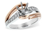 Allison Kaufman Diamond Engagement Ring Semi-Mount in 14K Two-Tone Gold, 0.16 ctw (L7576)