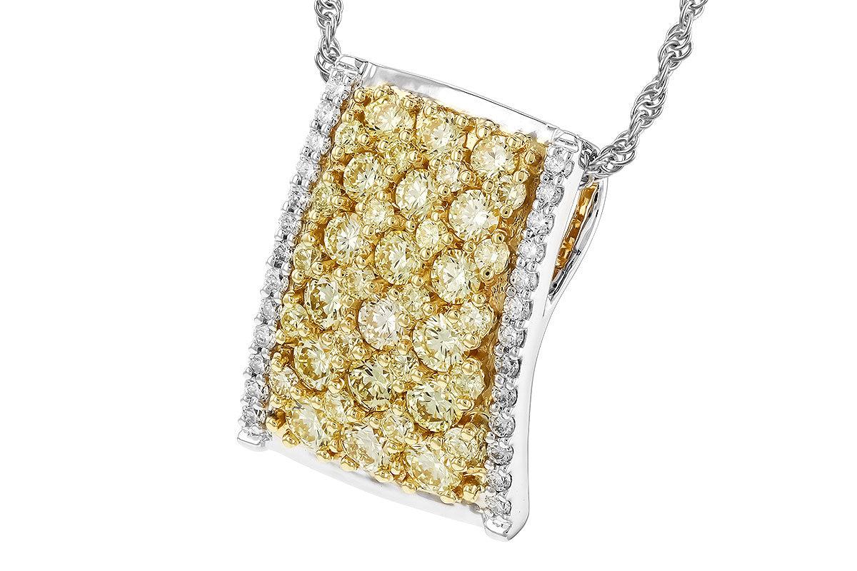 Allison Kaufman Yellow Diamond Necklace in 14K Yellow & White Gold, 1.35 ctw, alternate view