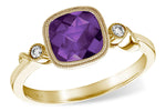 Allison Kaufman Amethyst & Diamond Ring in 14K Yellow Gold, 1.23 ctw