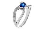 Allison Kaufman Sapphire & Diamond Ring in 14K White Gold, 0.75 ctw, alternate view