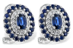 Allison Kaufman Sapphire & Diamond Earrings in 14K White Gold, 1.50 ctw