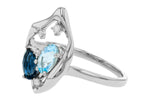 Allison Kaufman Blue Topaz & Diamond Ring in 14K White Gold, 1.67 ctw, alternate view
