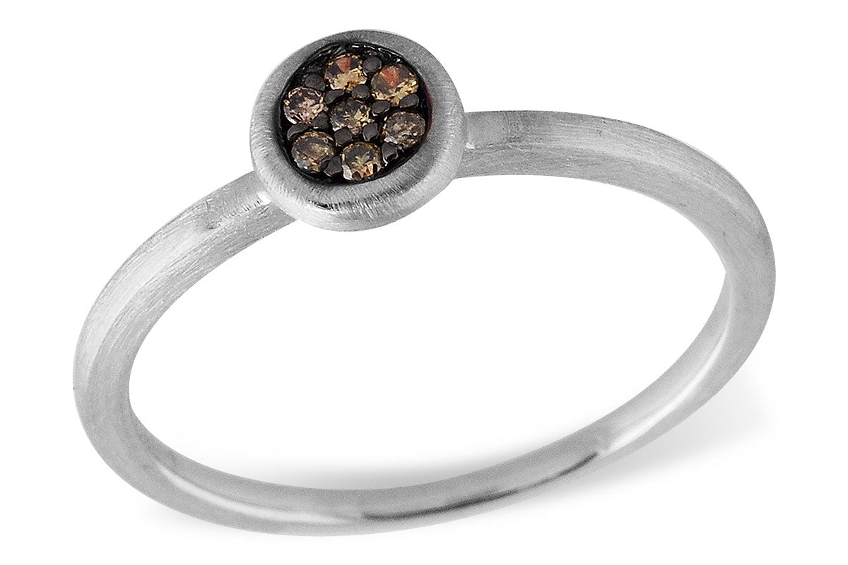 Allison Kaufman Brown Diamond Ring in 14K White Gold, 0.08 ctw