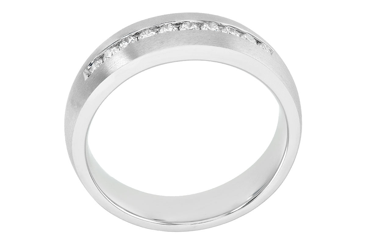 Allison Kaufman Diamond Men's Wedding Band in 14K White Gold, 0.33 ctw, alternate view