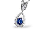 Allison Kaufman Sapphire & Diamond Necklace in 14K White Gold, 0.27 ctw