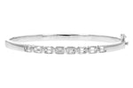 Allison Kaufman Fancy-Cut Diamond Bangle Bracelet in 14K White Gold, 2.00 ctw