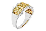 Allison Kaufman Yellow Diamond Wedding Band in 14K Yellow & White Gold, 1.55 ctw, alternate view