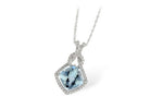 Allison Kaufman Aquamarine & Diamond Necklace in 14K White Gold, 3.61 ctw