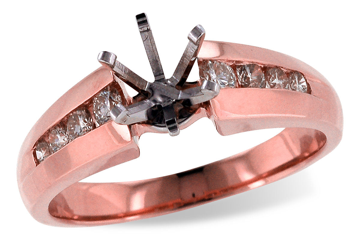 Allison Kaufman Diamond Engagement Ring Semi-Mount in 14K Rose Gold, 0.30 ctw (L7308)