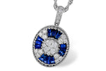 Allison Kaufman Sapphire & Diamond Necklace in 14K White Gold, 0.80 ctw